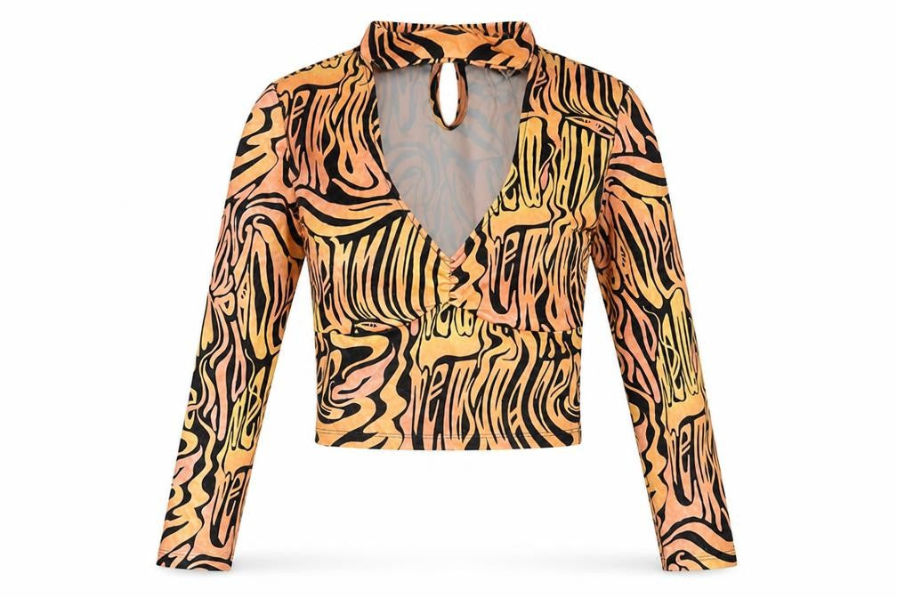 Womens UK Size S Bershka Orange Basic T-Shirt