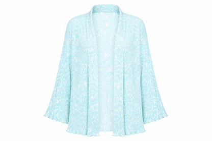 Womens UK Size 14 Amber Blue Kimono T-Shirt