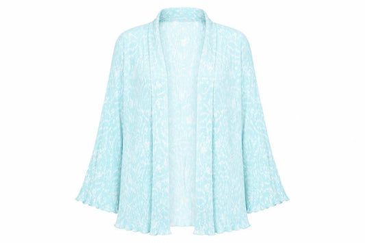 Womens UK Size 14 Amber Blue Kimono T-Shirt