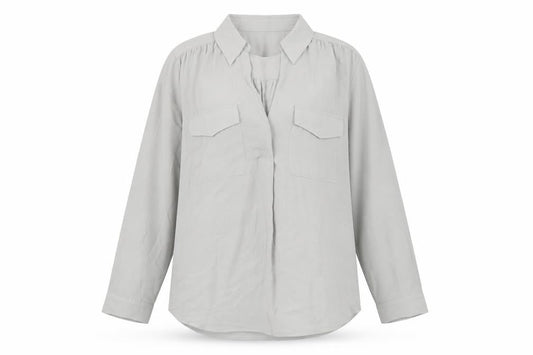 Womens UK Size M Ann Taylor Grey Basic Blouse