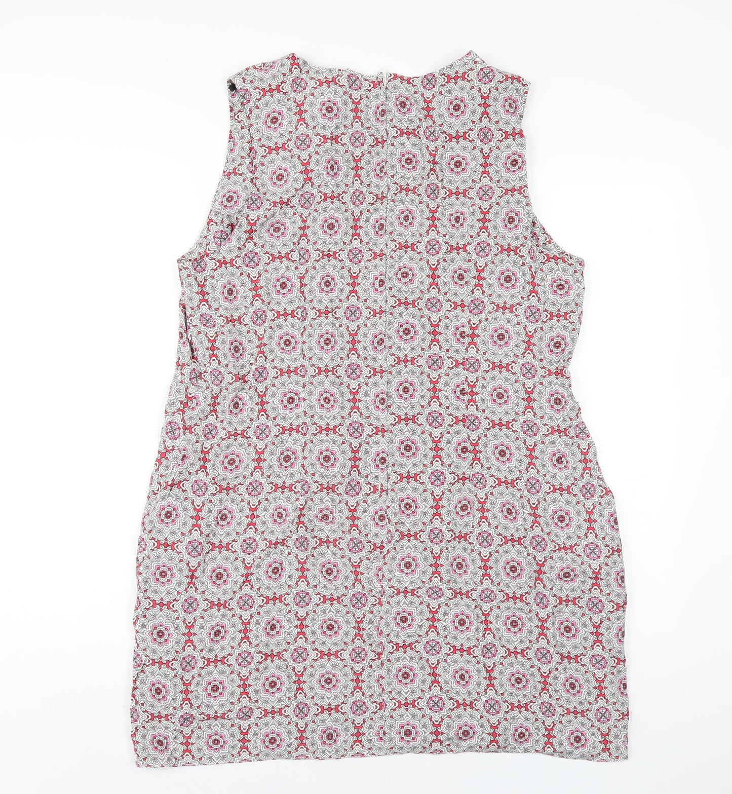 Dorothy Perkins Womens Multicoloured Geometric Viscose A-Line Size 18 Round Neck Zip