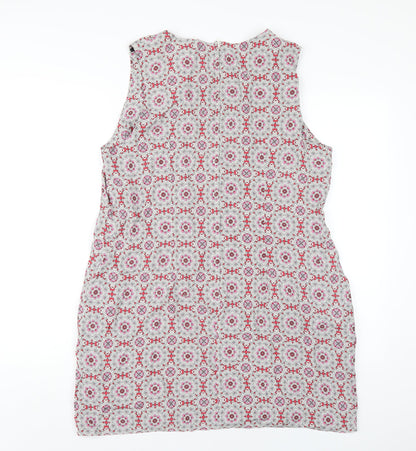 Dorothy Perkins Womens Multicoloured Geometric Viscose A-Line Size 18 Round Neck Zip