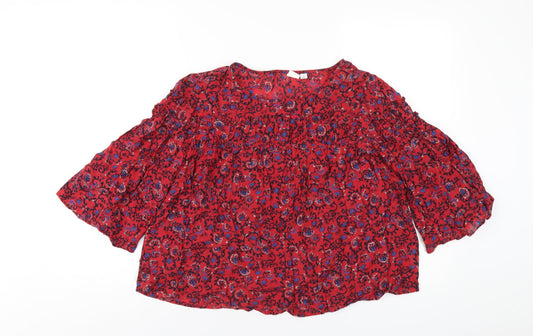 Womens UK Size S Gap Red Basic T-Shirt