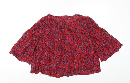 Womens UK Size S Gap Red Basic T-Shirt