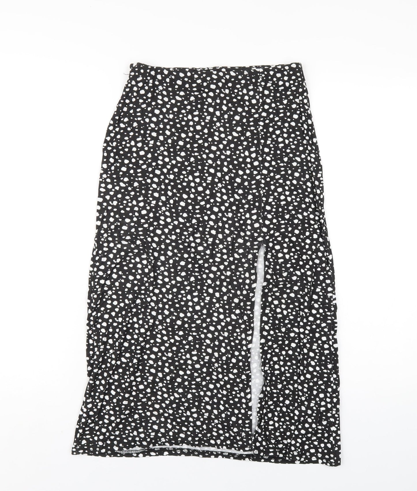 Womens UK Size 8 Boohoo Black A-Line Skirt