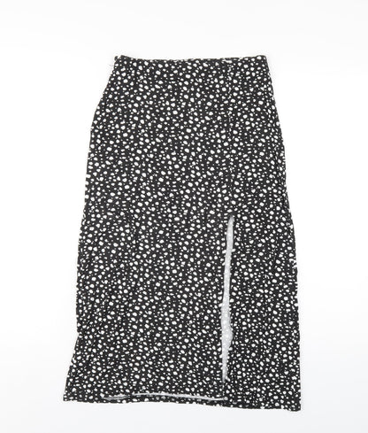 Womens UK Size 8 Boohoo Black A-Line Skirt