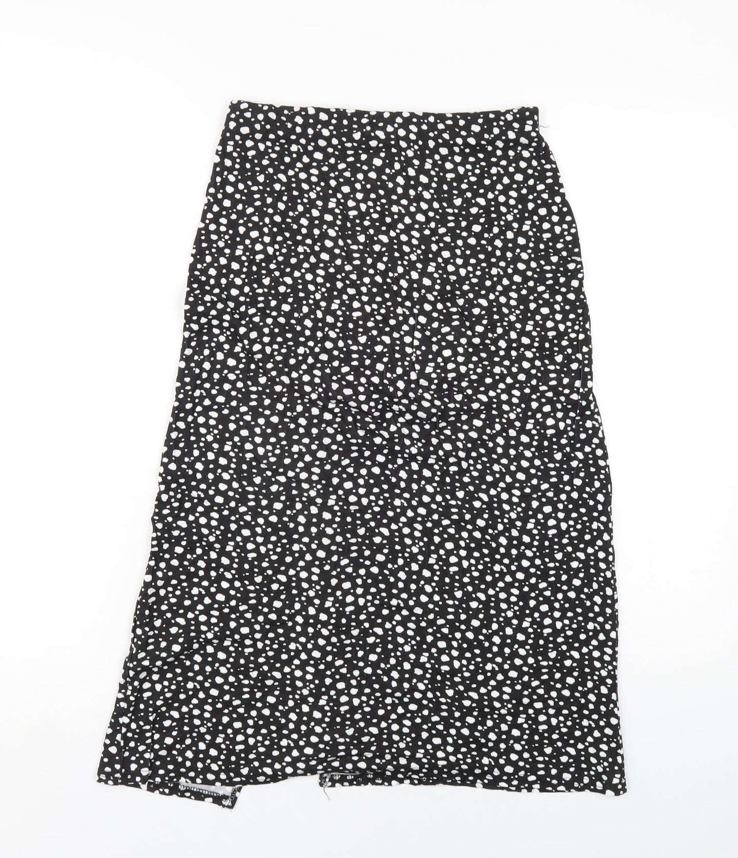Womens UK Size 8 Boohoo Black A-Line Skirt