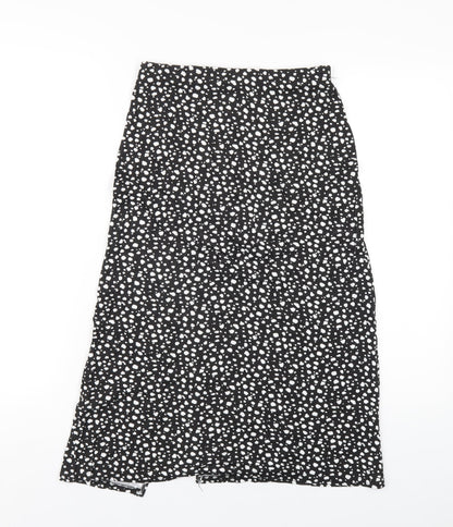 Womens UK Size 8 Boohoo Black A-Line Skirt