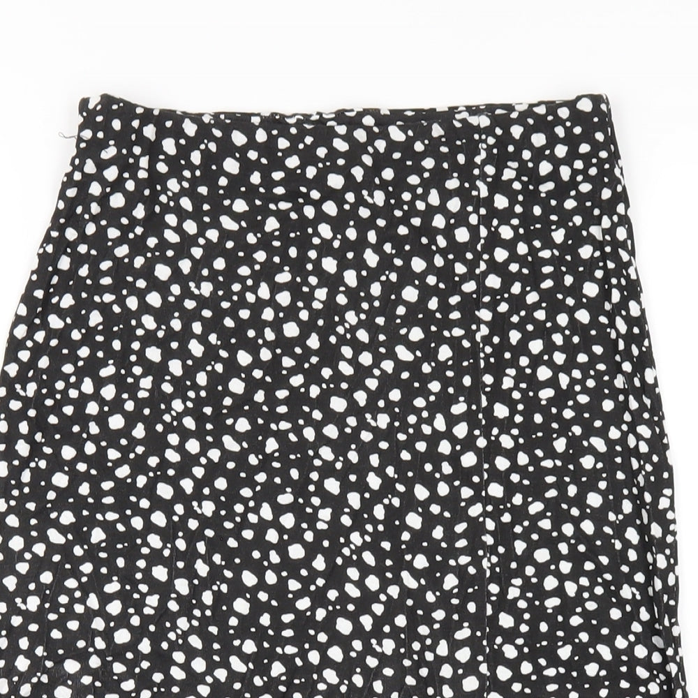 Womens UK Size 8 Boohoo Black A-Line Skirt