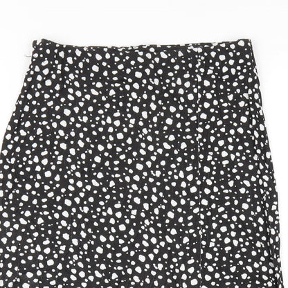 Womens UK Size 8 Boohoo Black A-Line Skirt