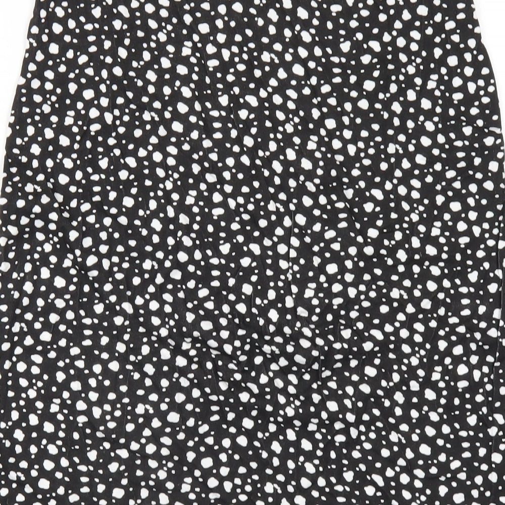 Womens UK Size 8 Boohoo Black A-Line Skirt
