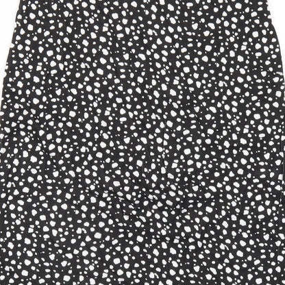 Womens UK Size 8 Boohoo Black A-Line Skirt
