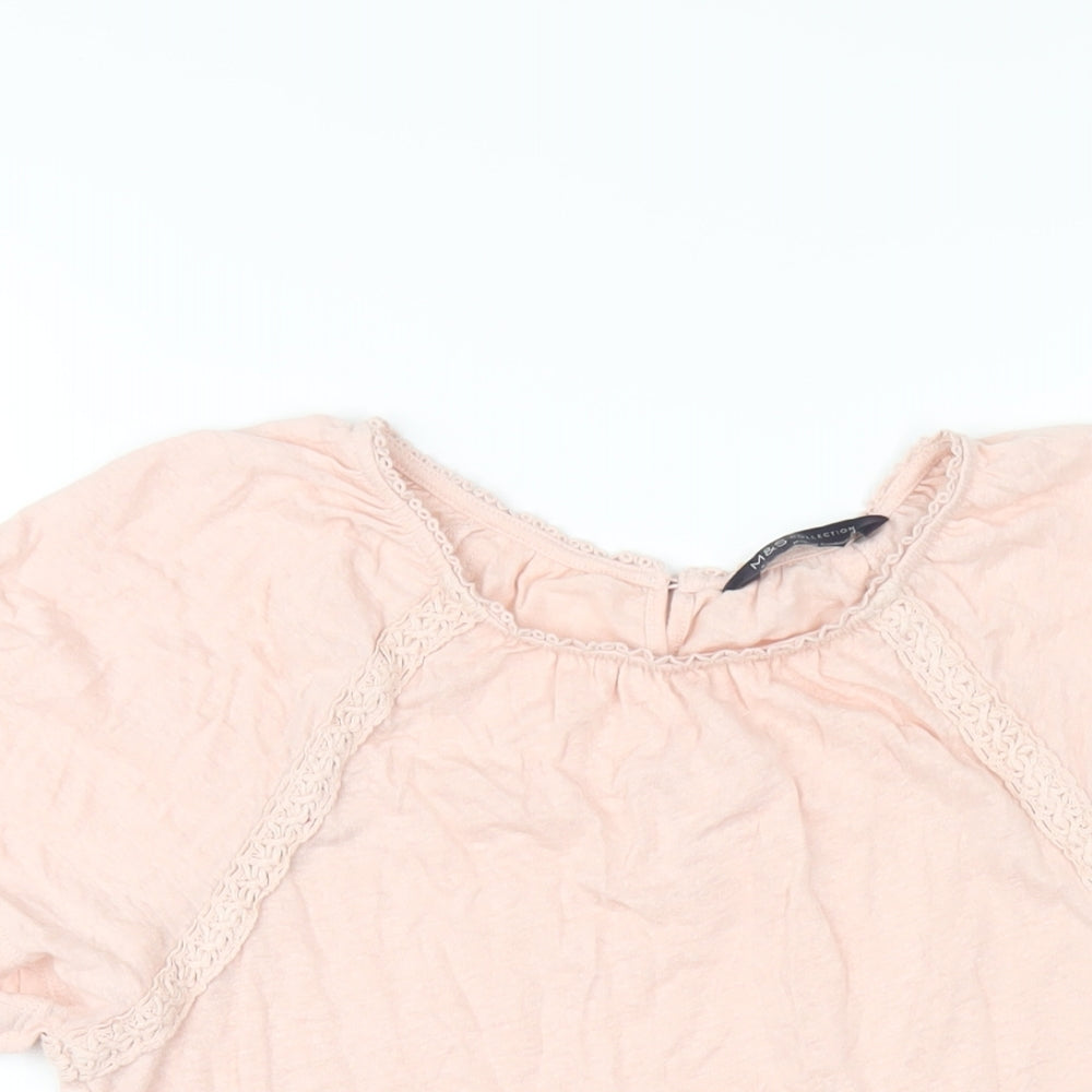 Womens UK Size 6 Marks and Spencer Pink Basic T-Shirt