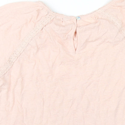 Womens UK Size 6 Marks and Spencer Pink Basic T-Shirt
