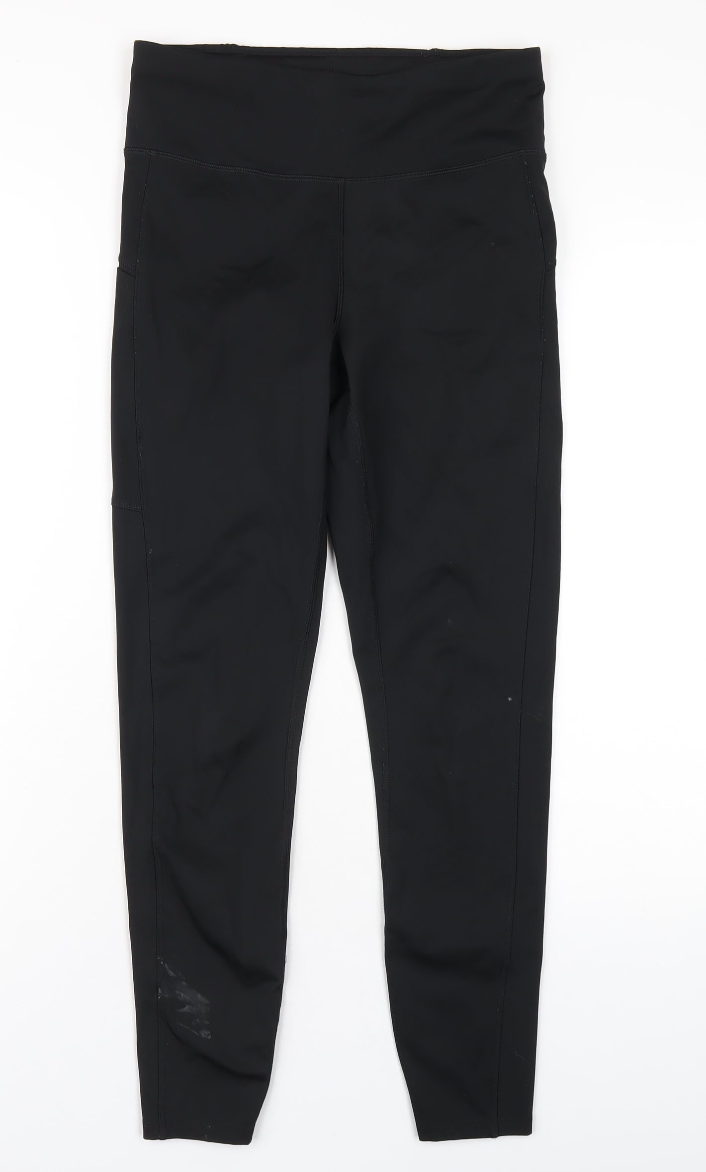 GOODMOVE Womens Black Polyester Capri Leggings Size 10 L27 in Regular Pullover