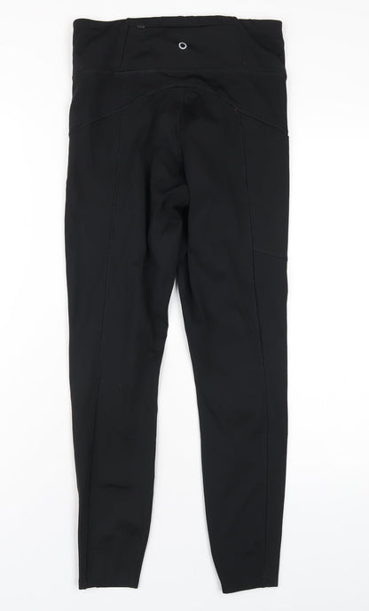 GOODMOVE Womens Black Polyester Capri Leggings Size 10 L27 in Regular Pullover