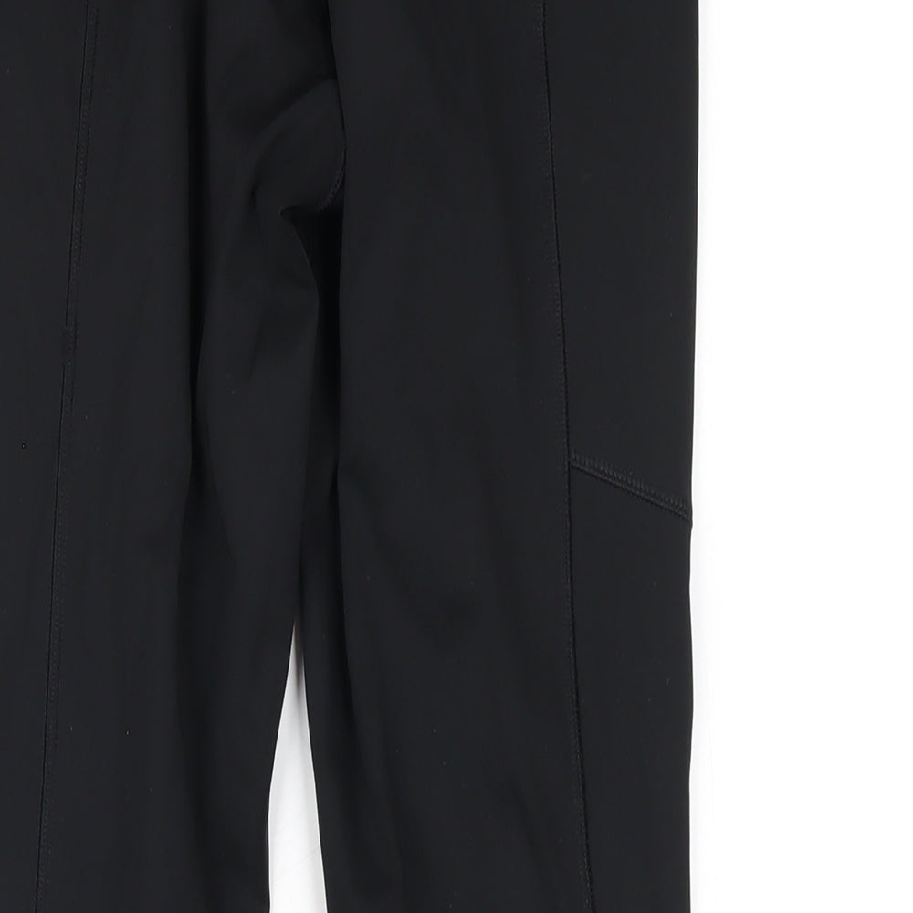 GOODMOVE Womens Black Polyester Capri Leggings Size 10 L27 in Regular Pullover