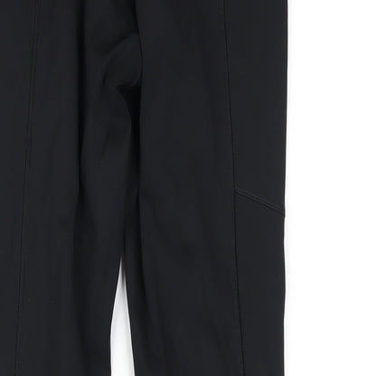 GOODMOVE Womens Black Polyester Capri Leggings Size 10 L27 in Regular Pullover