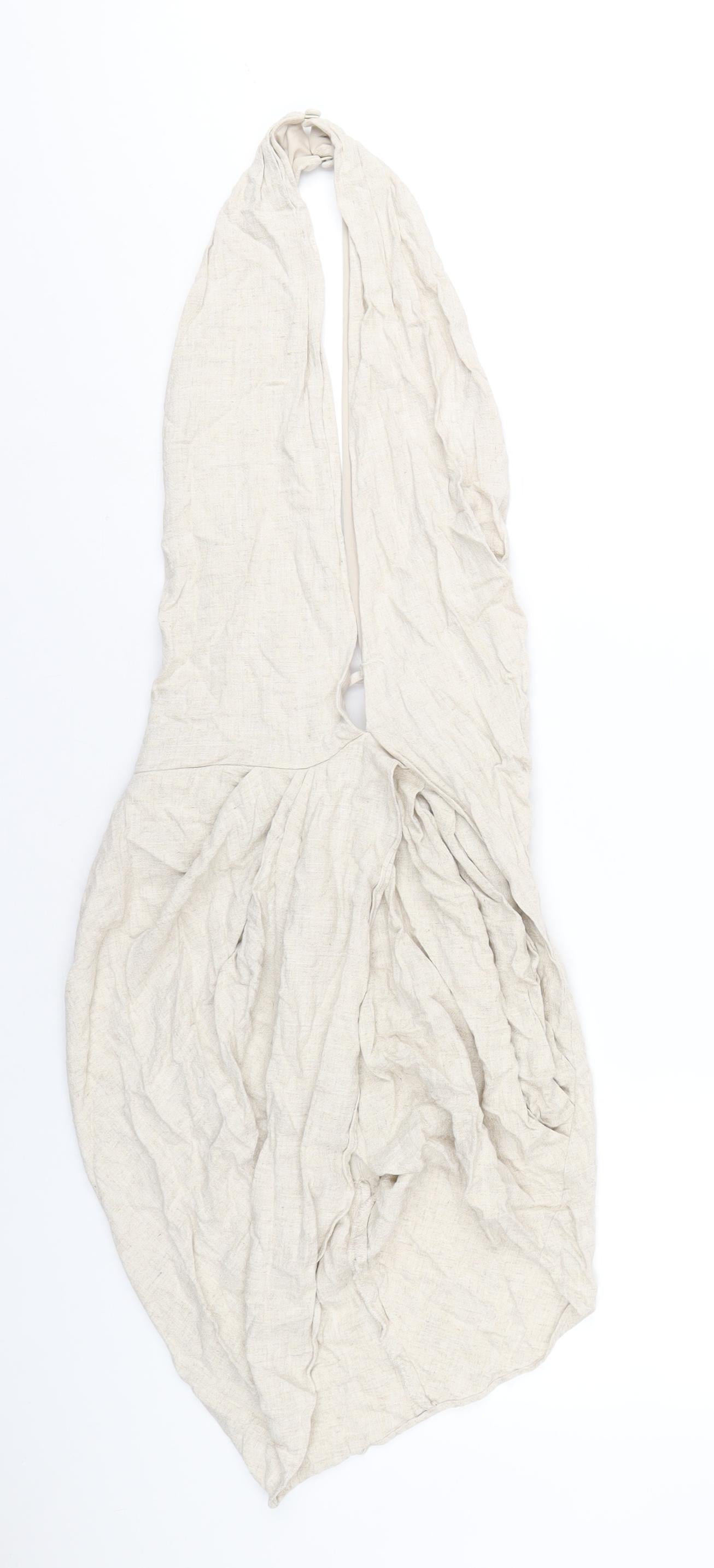 ASOS Womens Beige Viscose Mini Size 10 Halter Zip
