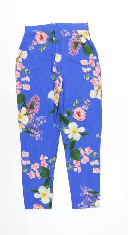 Womens UK Size 8 Boohoo Regular Fit  Blue Trousers