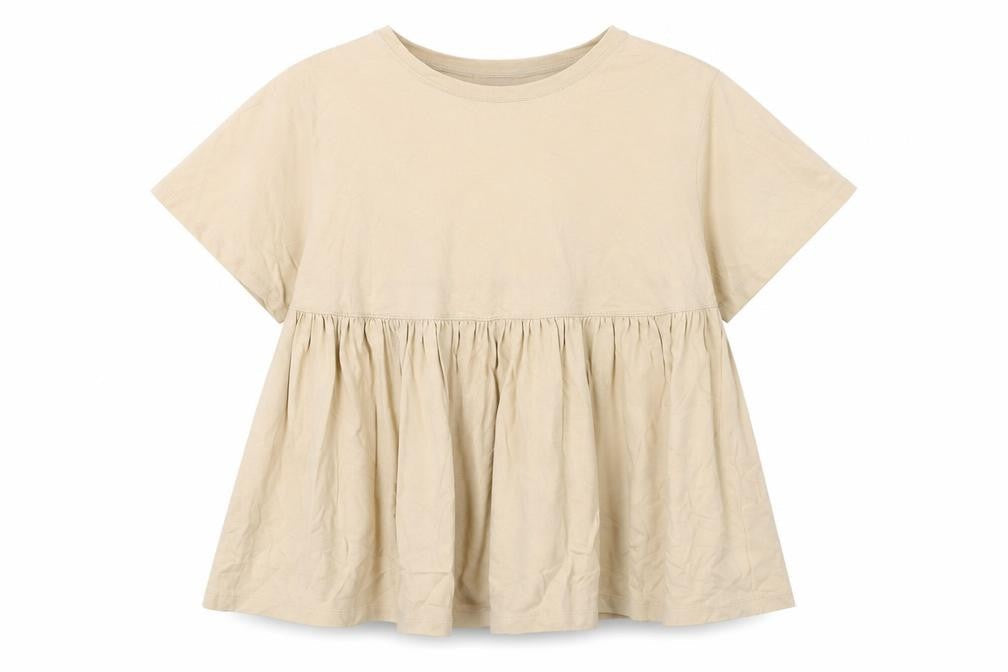 Womens UK Size M Zara Beige Basic T-Shirt