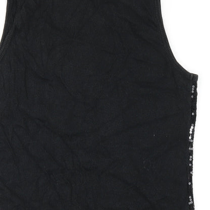 Cruise Wear & Co Womens Black Cotton Basic Tank Size XL Scoop Neck - Sequin