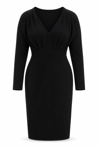Boohoo Womens Black Polyester Bodycon Size 12 V-Neck Pullover