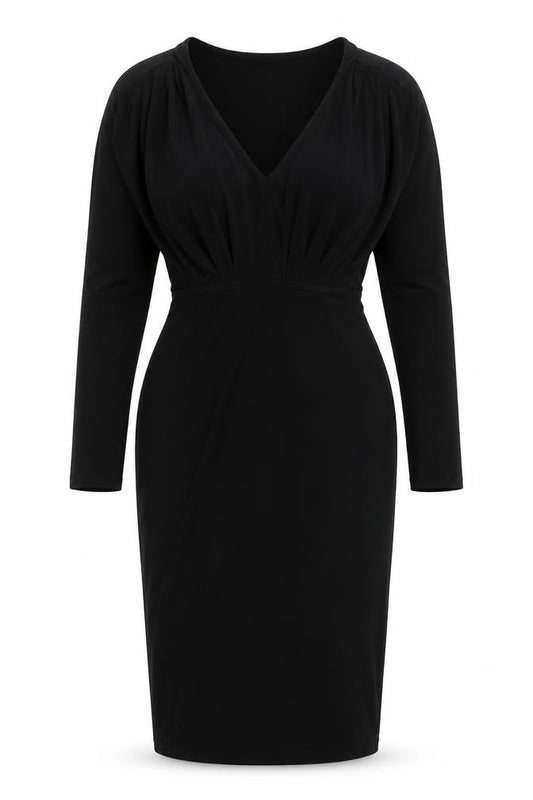 Boohoo Womens Black Polyester Bodycon Size 12 V-Neck Pullover