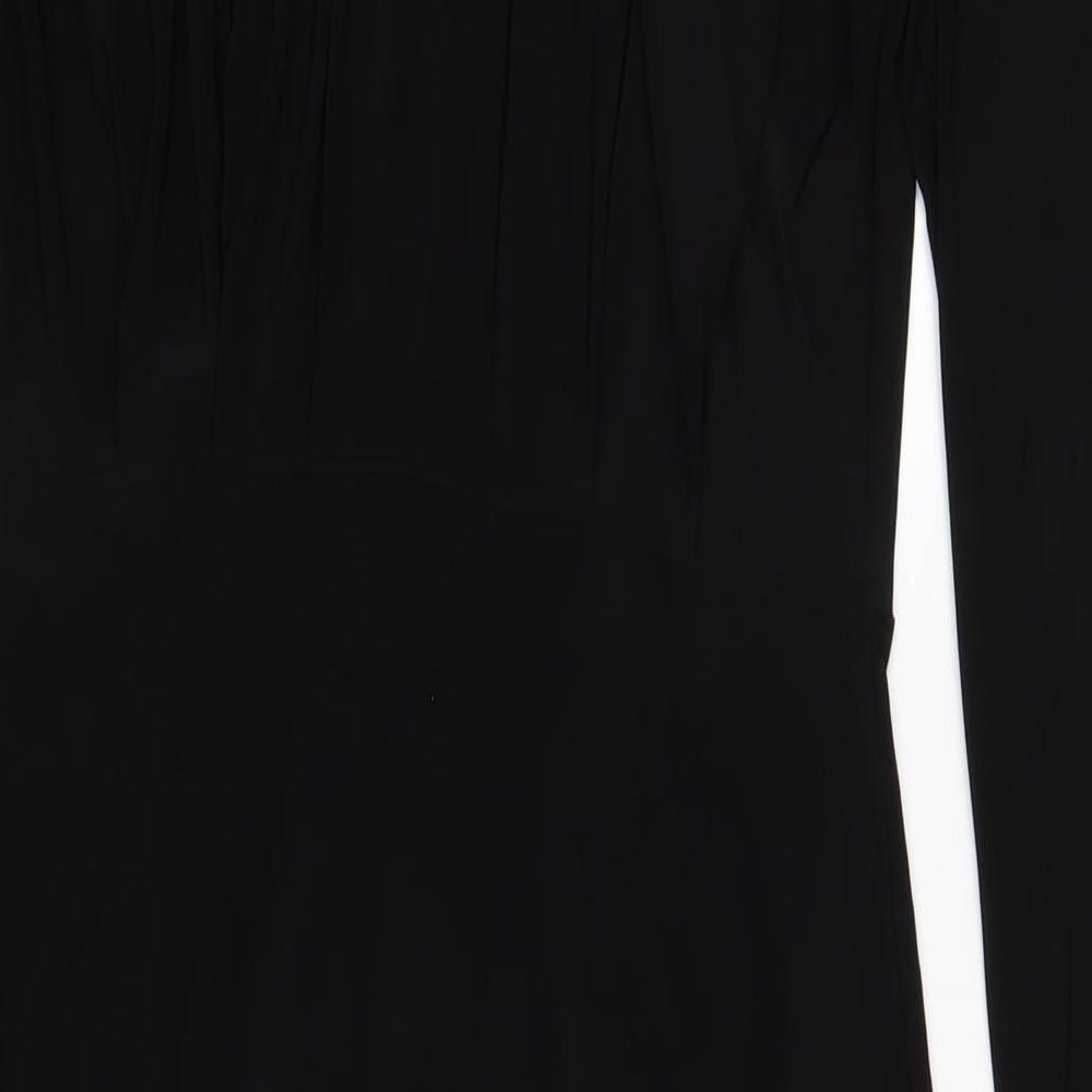 Boohoo Womens Black Polyester Bodycon Size 12 V-Neck Pullover