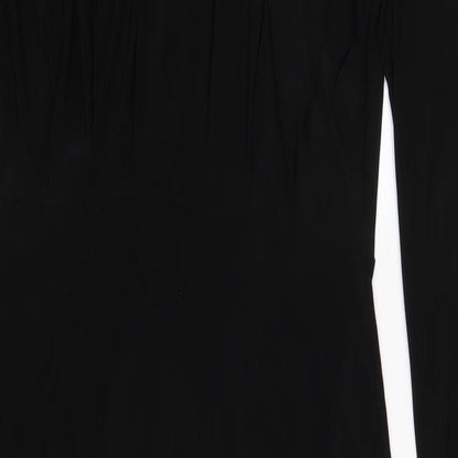 Boohoo Womens Black Polyester Bodycon Size 12 V-Neck Pullover