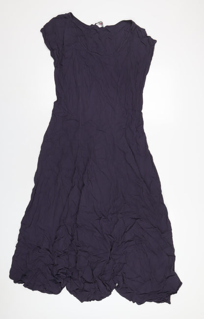 John Lewis Womens Purple Polyester A-Line Size XL Scoop Neck Pullover