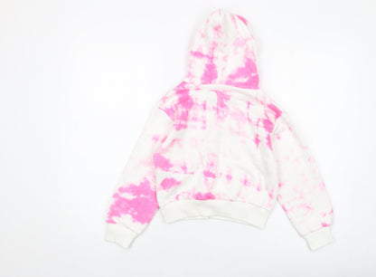 A2Z Girls Pink Geometric Polyester Pullover Hoodie Size 7-8 Years Pullover