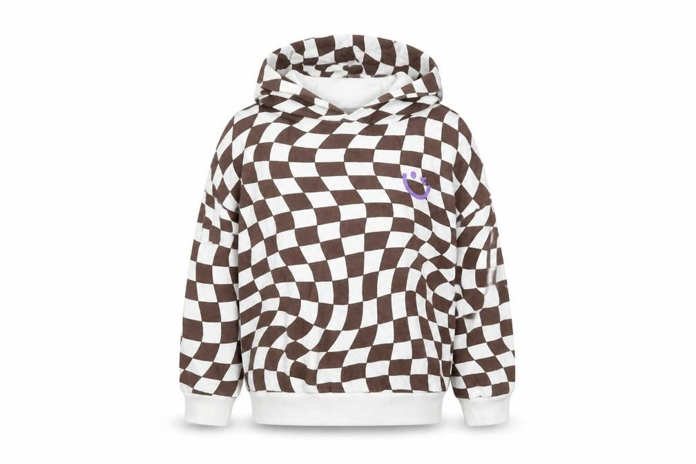 Next Girls White Geometric Cotton Pullover Hoodie Size 4-5 Years Pullover