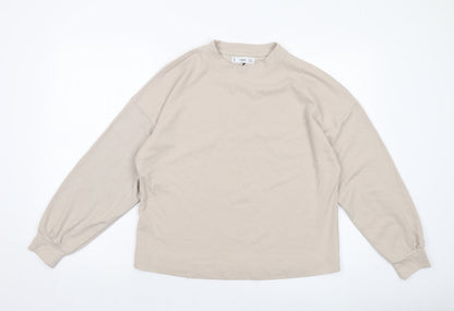 Mnago Womens Beige Polyester Pullover Sweatshirt Size S Pullover