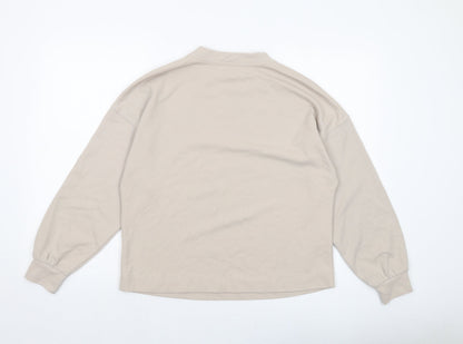 Mnago Womens Beige Polyester Pullover Sweatshirt Size S Pullover