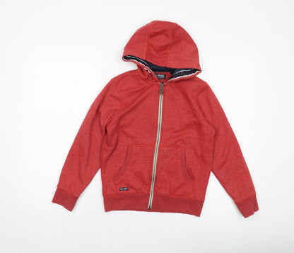 Niek Boys Red Cotton Full Zip Hoodie Size 9 Years Zip