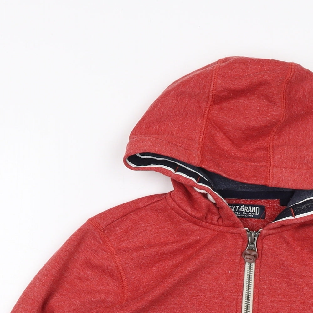 Niek Boys Red Cotton Full Zip Hoodie Size 9 Years Zip