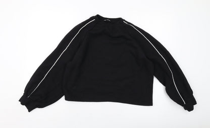 Womens UK Size 14 Boohoo Black Pullover Sweatshirt
