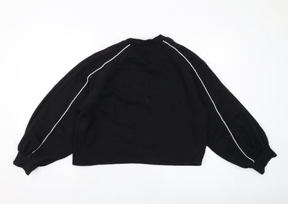 Womens UK Size 14 Boohoo Black Pullover Sweatshirt