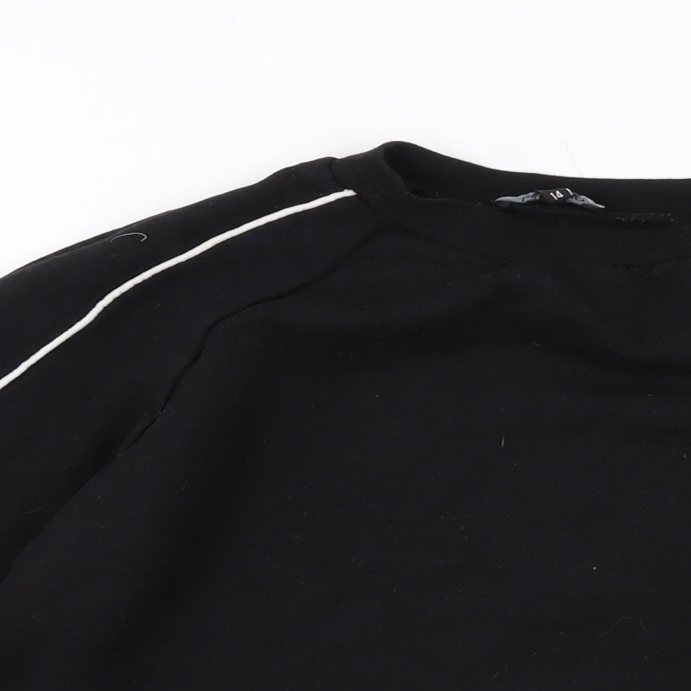 Womens UK Size 14 Boohoo Black Pullover Sweatshirt
