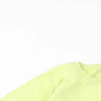 Zara Womens Green Cotton Pullover Sweatshirt Size S Pullover