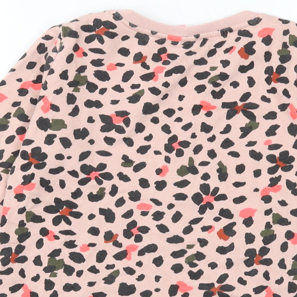 HEMA Girls Pink Animal Print Cotton Pullover Sweatshirt Size 13-14 Years Pullover