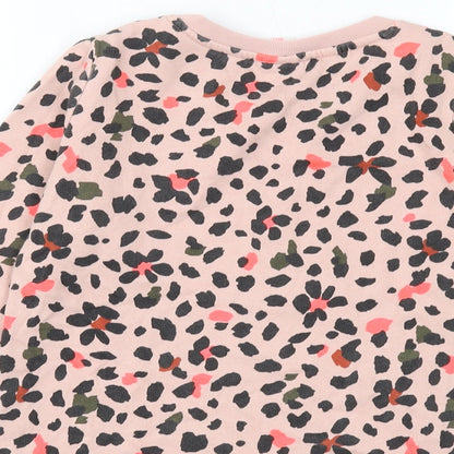 HEMA Girls Pink Animal Print Cotton Pullover Sweatshirt Size 13-14 Years Pullover