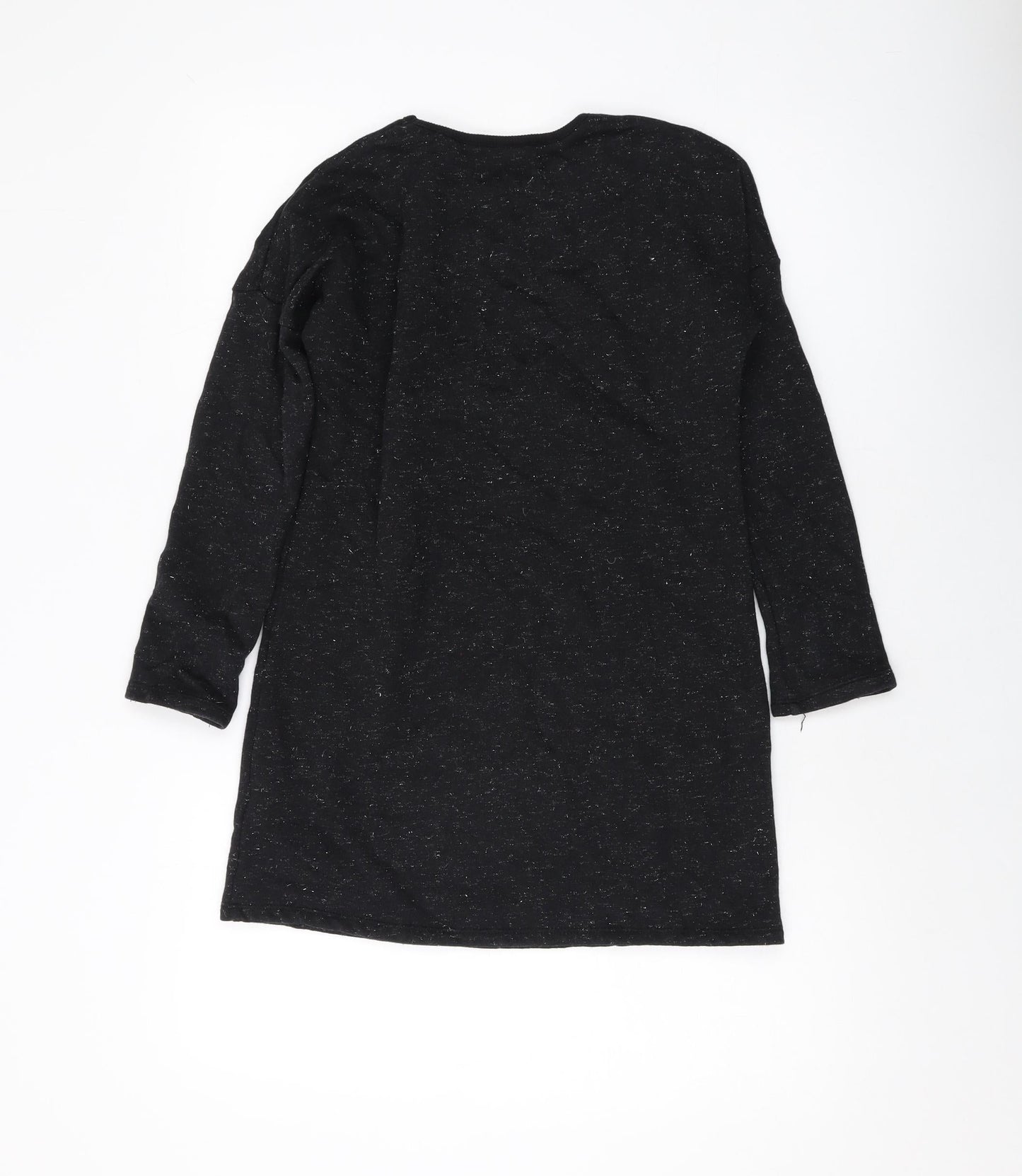 Marks and Spencer Girls Black Cotton Pullover Sweatshirt Size 9-10 Years Pullover