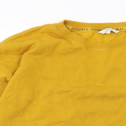 Next Womens Yellow Cotton Pullover Sweatshirt Size M Pullover