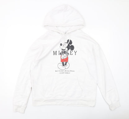 Womens UK Size S Disney White Pullover Hoodie