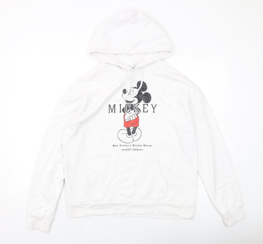 Womens UK Size S Disney White Pullover Hoodie