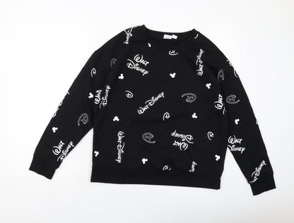 Womens UK Size S Disney Black Pullover Sweatshirt