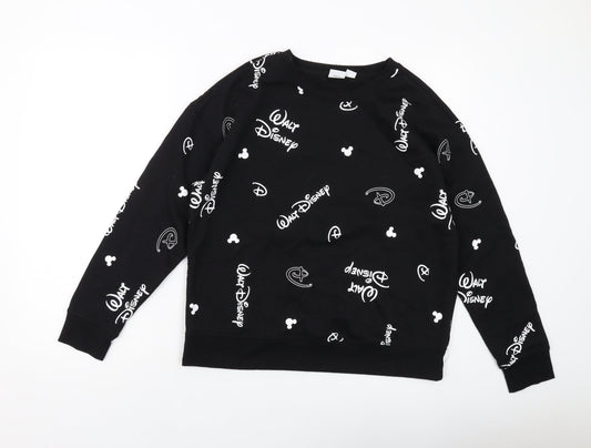 Womens UK Size S Disney Black Pullover Sweatshirt