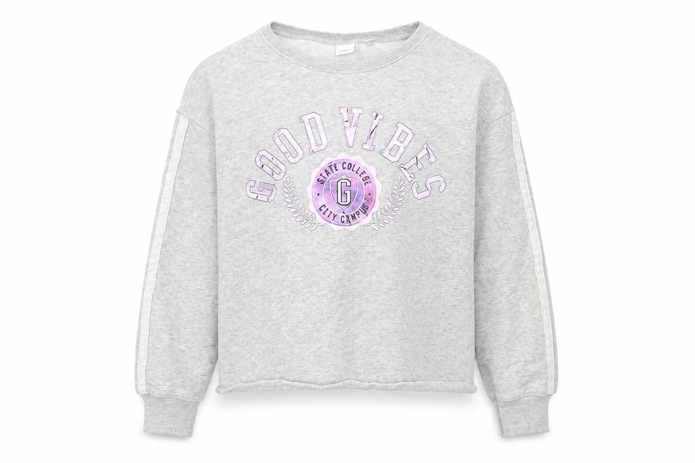 Next Girls Grey Cotton Pullover Sweatshirt Size 13 Years Pullover